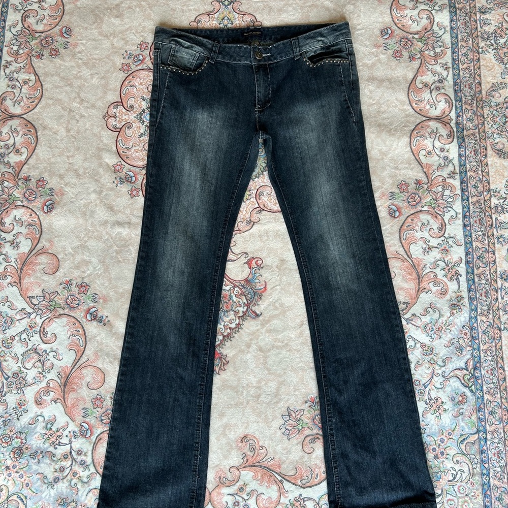 Women's Straight Leg Jeans - Dark Blue